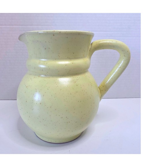 De Silva Other - De Silva Italy Butter Yellow Speckled Ceramic Pitcher Handcrafted Pottery 6.5 in